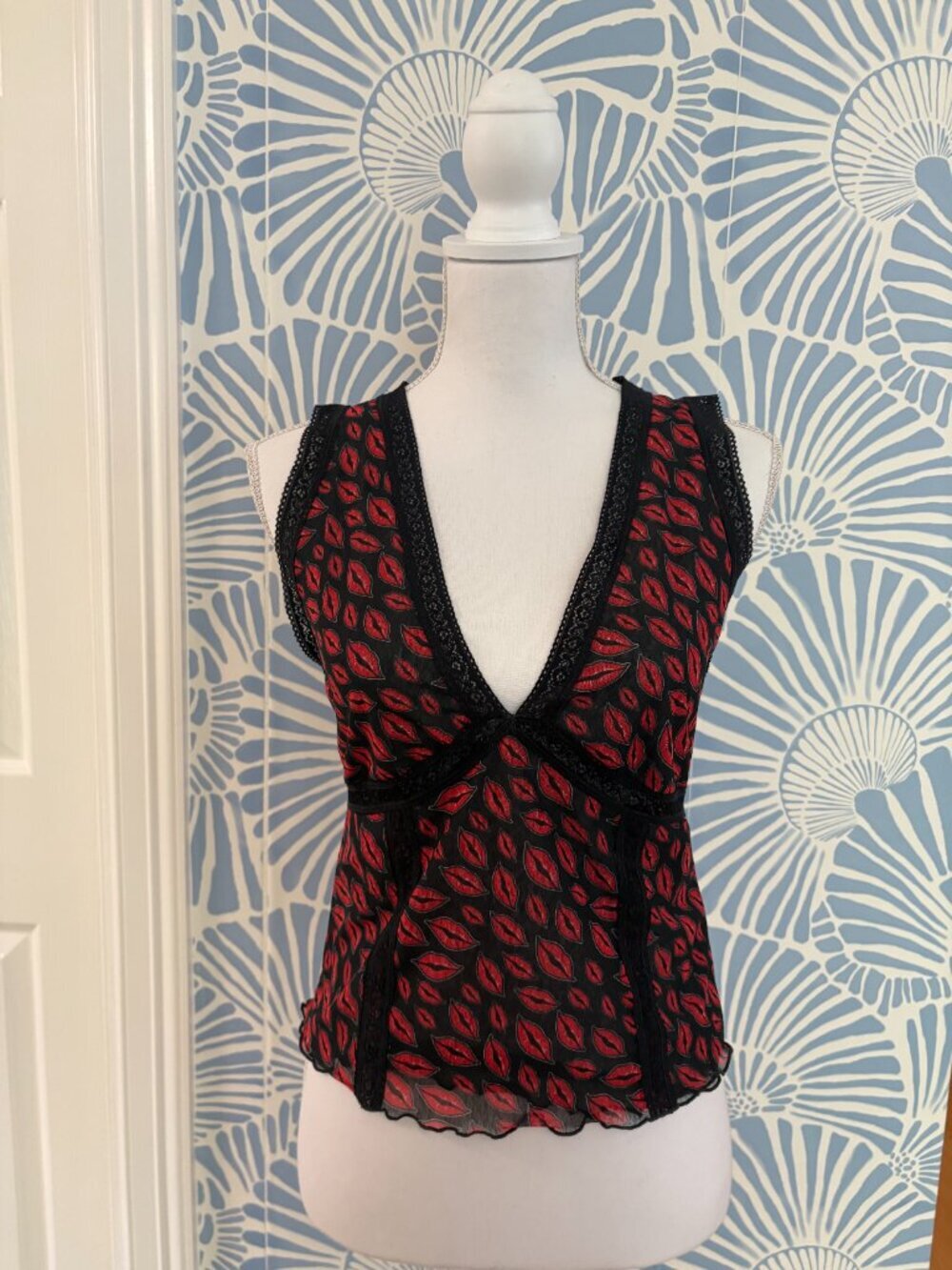 NWT Free People Kiss Print Top Size Medium